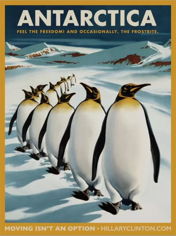 antartica cartel pingüinos